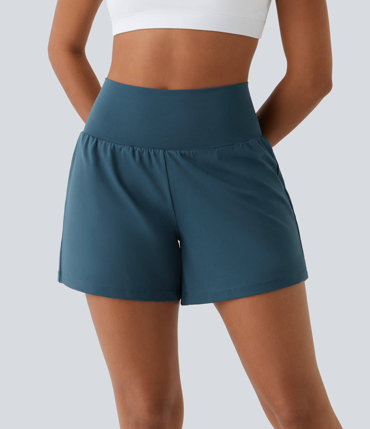 Hilara™ | 2-in-1 yogashort met hoge taille, achterzak en zijzak