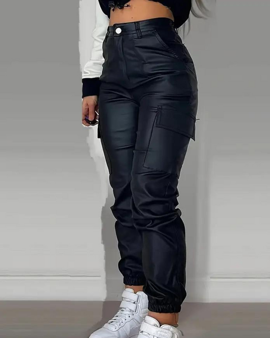 Lisa - Leather Cargo Pants