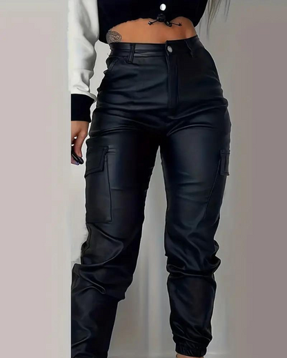 Lisa - Leather Cargo Pants