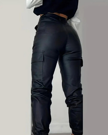 Lisa - Leather Cargo Pants