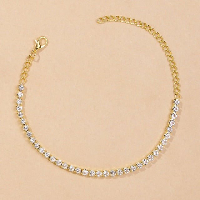 Anklet Gemstone Gold and Silver