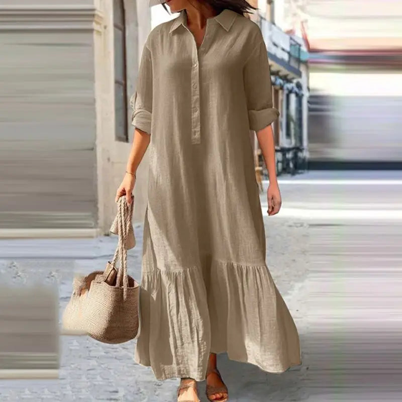 Anneke - Long summer dress with buttons 