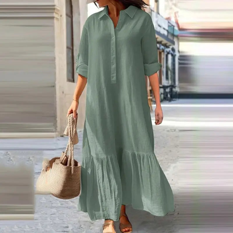 Anneke - Long summer dress with buttons 