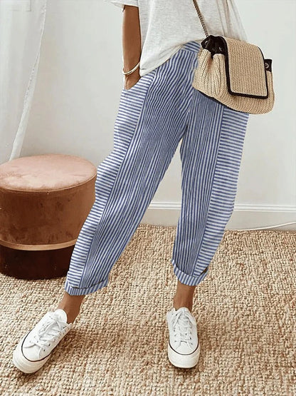 Else™ - Striped cotton trousers