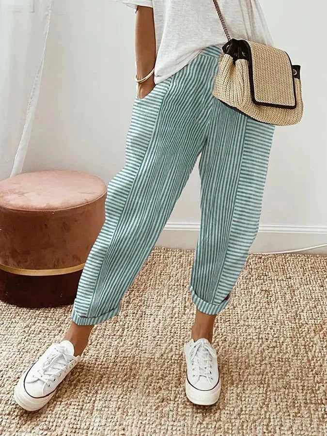 Else™ - Striped cotton trousers