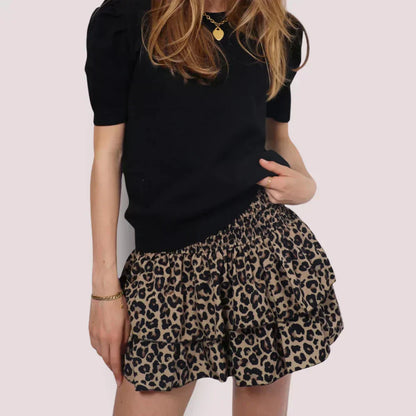 Mini Skirt With Floral Print Ladies